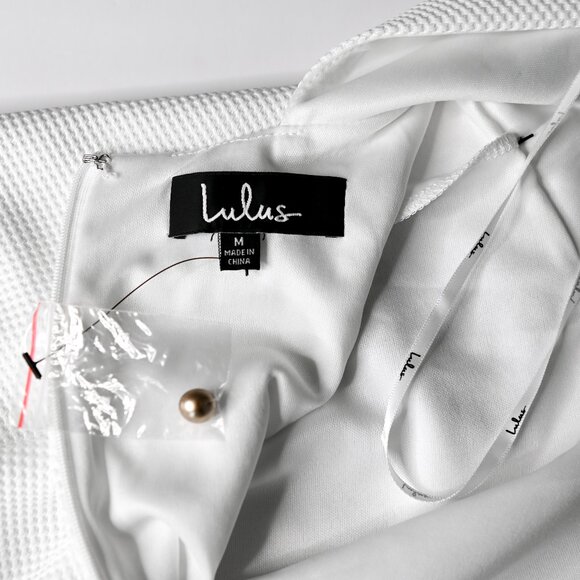 LULUS White Gal About Town Open Back Sleeveless Skater Dress - Size Medium - NWT - Picture 13 of 16